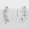 2G.Flower Design Round White CZ 925 Sterling Silver Jewelry Earrings 22 x 6mm.