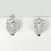 925 Sterling Silver Earrings Jewelry with Round White CZ Shield Design 925 Sterling Silver Earrings Jewelry with Round White CZ Shield Design