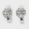 925 Sterling Silver Earrings Jewelry with Round White CZ Lovely Flower Design