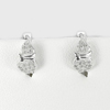 Lovely Design Round White CZ 925 Sterling Silver Jewelry Loop Earrings