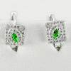 Good Color Design Green CZ 925 Sterling Silver Jewelry Earrings Thailand