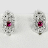 3.40 G. Round Shape Pink And White CZ Real 925 Sterling Silver Jewelry Earrings