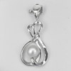 925 Sterling Silver Pendant Jewelry with White Pearl 1.79 G. Natural Unheated