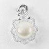 925 Sterling Silver Pendant Jewelry with Beautiful Natural White Pearl and CZ