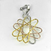 925 Sterling Silver Three Color Pendant Jewelry Beautiful Design 1.05 G.