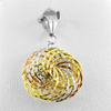 1.84 G. Nested Loop 925 Sterling Silver Three Color Jewelry Pendant