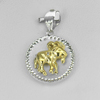 925 Sterling Silver Two Color Pendant 2.20 G. Zodiac Animal For Sign Goat