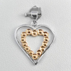 Heart Pendant Real 925 Sterling Silver And Rose Gold Jewelry 0.89 G. Thailand