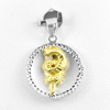 925 Sterling Silver Two Color Pendant Zodiac Animal For Sign Snake 1.97 G.