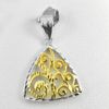 925 Sterling Silver Yellow Jewelry Pendant 21 x 18 Mm.1.30 G.