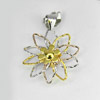 1.45 G. Real 925 Sterling Silver Three Color Pendant Flower Lovely