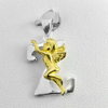 1.72 G. 925 Sterling Silver Two Color Jewelry Pendant Cupid on Alphabet Z
