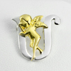 Real 925 Sterling Silver Two Color Jewelry Pendant Cupid on Alphabet U Thailand