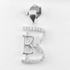 925 Sterling Silver Jewelry Initial Alphabet Double B Pendant with CZ 1.32 G.