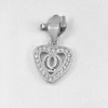 Real 925 Sterling Silver Jewelry Initial Alphabet Q in Heart Pendant with Cz