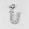 925 Sterling Silver Initial Alphabet Double U Pendant 18 x 14.3 Mm. 1.24 G.