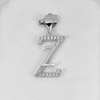 1.23 G. White CZ Real 925 Sterling Silver Initial Alphabet Double Z Pendant