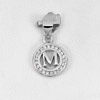 0.99 G. Real 925 Sterling Silver Jewelry Initial Alphabet M in Circle Pendant