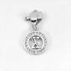 925 Sterling Silver Pendant Jewelry with CZ Initial Alphabet X in Circle 0.95 G.
