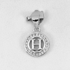 1.00 G. Real 925 Sterling Silver Jewelry Initial Alphabet H in Circle Pendant