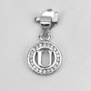 Initial Alphabet U in Circle Jewelry Real 925 Sterling Silver Pendant 0.87 G.