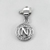 Initial Alphabet N in Circle Jewelry Real 925 Sterling Silver Pendant 1.01 G.
