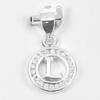 925 Sterling Silver Jewelry Jewelry with CZ Initial Alphabet L in Circle Pendant