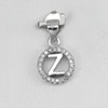 0.94 G. Good Initial Alphabet Z in Circle Real 925 Sterling Silver Pendant