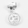 925 Sterling Silver Pendant Jewelry with CZ Initial Alphabet G in Circle 1.76 G.