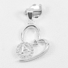 925 Sterling Silver Pendant Jewelry with CZ Initial Alphabet A in Heart Design