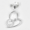 925 Sterling Silver Pendant Jewelry with Cz Initial Alphabet C in Heart