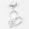 Real 925 Sterling Silver Jewelry Initial Alphabet D in Heart Pendant CZ 1.17 G.