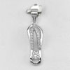 925 Sterling Silver Pendant Jewelry with CZ Shoe Design 21 x 17.2 Mm. 1.28 Grams