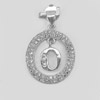 2.10 G. Letter O in Oval Halo Design Real 925 Sterling Silver Pendant Jewelry