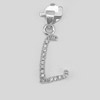 925 Sterling Silver Pendant Jewelry Alphabet L with Round White CZ 0.70 G.