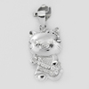 3.70 G. Real 925 Sterling Silver Cat play Guitar Design Pendant Jewelry