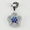 925 Sterling Silver Jewelry Pendant Beautiful Flower Design with CZ 1.50 Grams