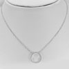 925 Sterling Silver Necklace Jewelry with CZ Nice Circle Design Length 16 Inch.