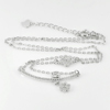 925 Sterling Silver Necklace Jewelry Flower Design with CZ Length 17 Inch 3.60 G