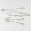 Number 5 Design with White CZ Real 925 Sterling Silver Necklace Length 18 Inch.