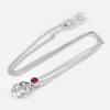 Round Red CZ Design 925 Sterling Silver Necelace Jewelry Length 15 to 16 Inch
