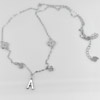 3.30 G. Letter A and Flower Design 925 Sterling Silver Necklace Length 16 Inch