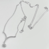 925 Sterling Silver Necklace Jewelry with CZ Lovely Design Length 17 Inch. 3 G.