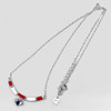 2.70 G. Red Black Enamel 925 Sterling Silver Jewelry Necklace Length 16 Inch. 2.70 G. Red Black Enamel 925 Sterling Silver Jewelry Necklace Length 16 Inch.