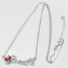 2.60 G. Red Enamel Design 925 Sterling Silver Necklace Length 15 Inch.