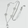 925 Sterling Silver Necklace Jewelry with White Round Cz Length 18 Inch.