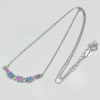 925 Sterling Silver Necklace Jewelry with Butterfly Enamel and CZ Length 14 Inch