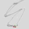 Beautiful Cherry Enamel Real 925 Sterling Silver Necklace Length 14 Inch.