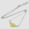 Real 925 Sterling Silver Fine Jewelry Necklace 14 Inch. Design Flower Enamel