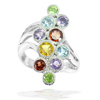 8.42 G. Natural Gems Garnet Citrine Real 925 Sterling Silver Jewelry Ring Size 8